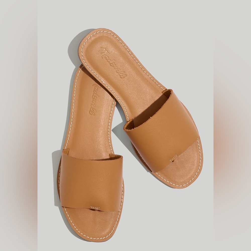 Madewell The Boardwalk Post Slide Sandals Size 8 - Desert Camel
